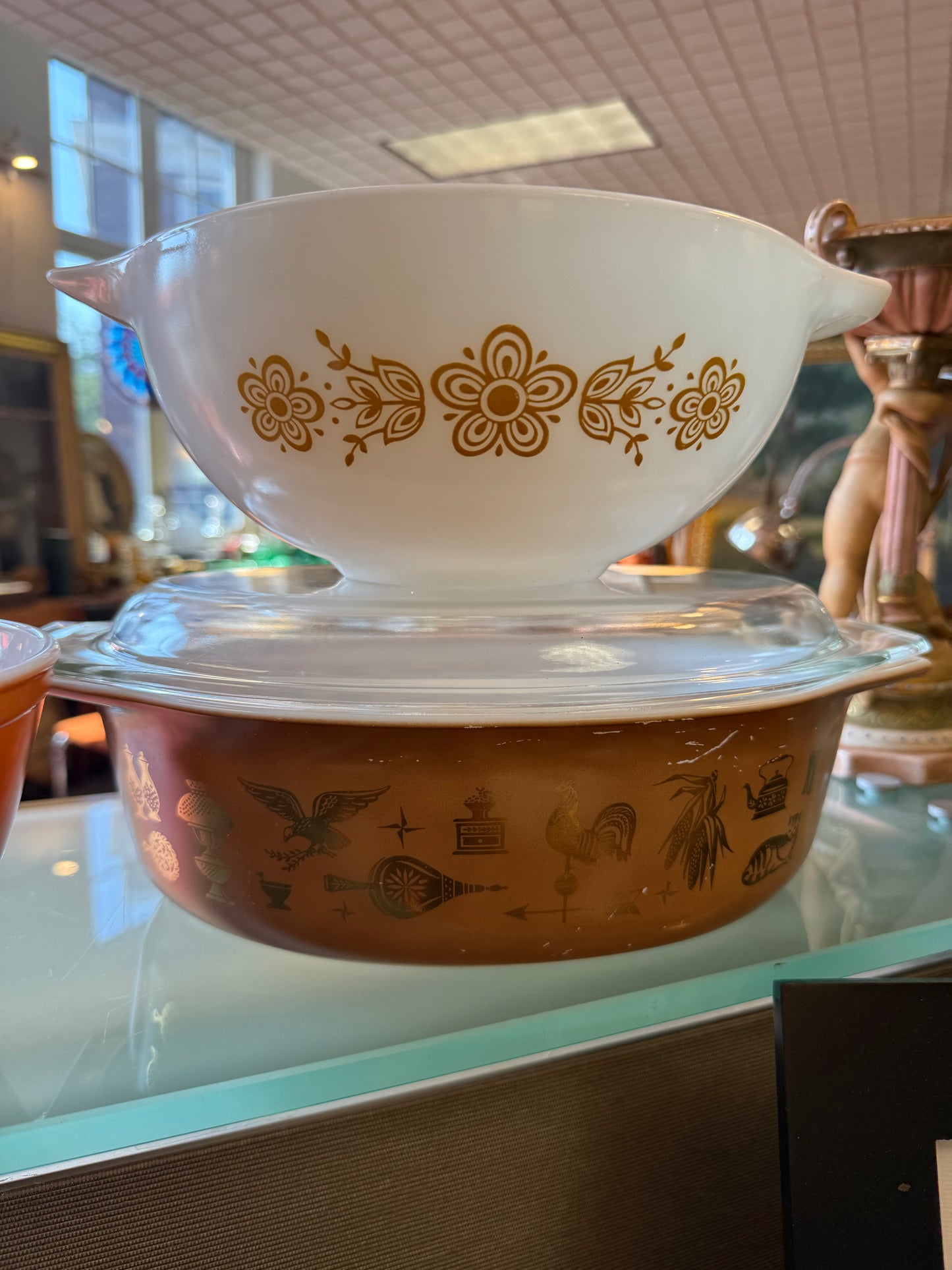 Pyrex Butterfly Gold