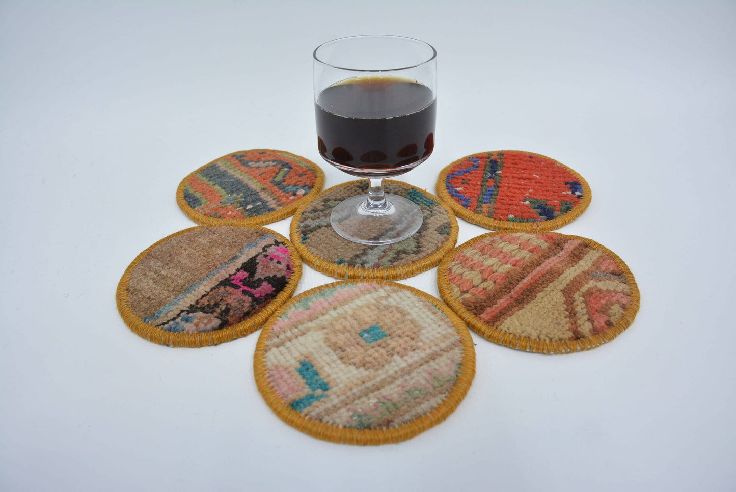 Handmade Kilim Coaster Set for Her - Ethnic & Vintage Style