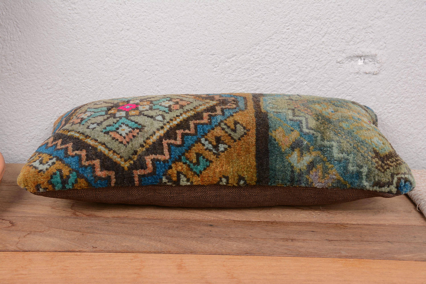 Turkish Kilim Lumbar Pillow Handwoven for Sofa