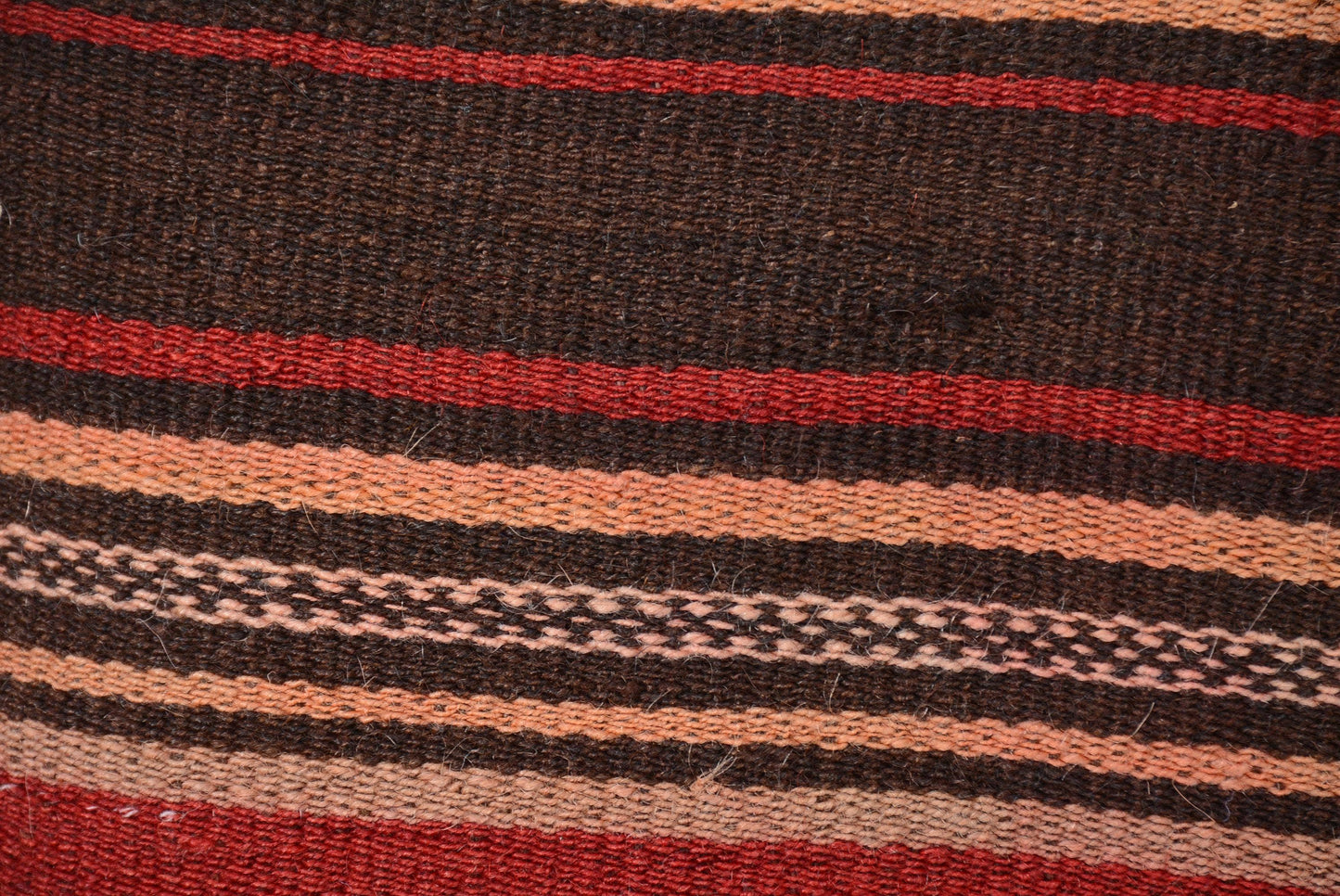 Handmade Turkish Kilim Pillow, Vintage Handwoven Striped