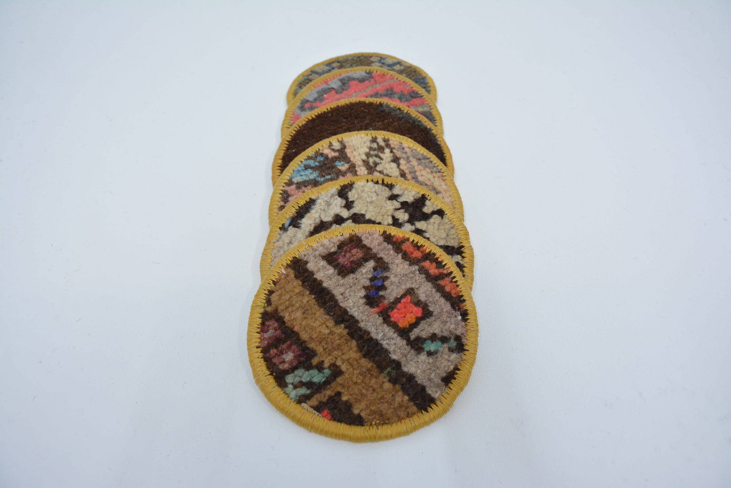 Oriental Tribal Antique Rug Glass Coaster Set
