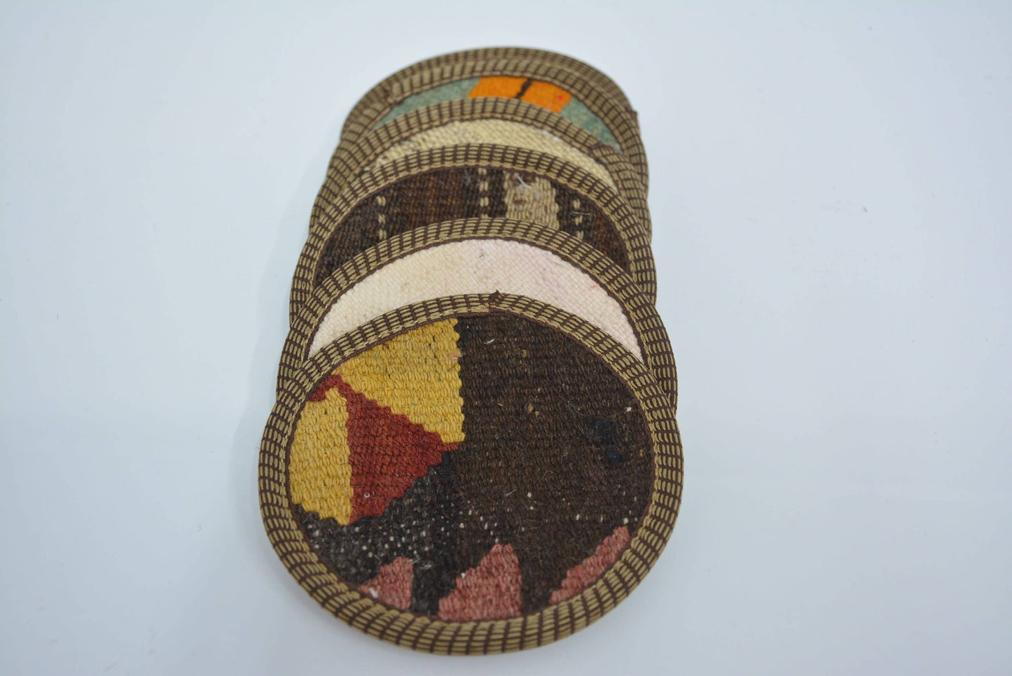 Kilim Coaster Set - Tea, Glass, Vintage, Striped Styles