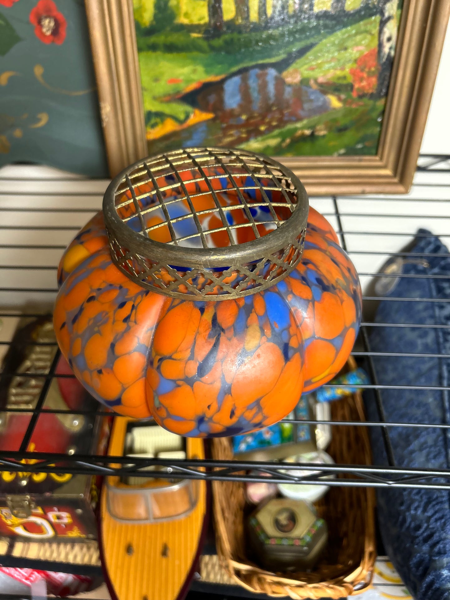 Antique Czech Frog Vase