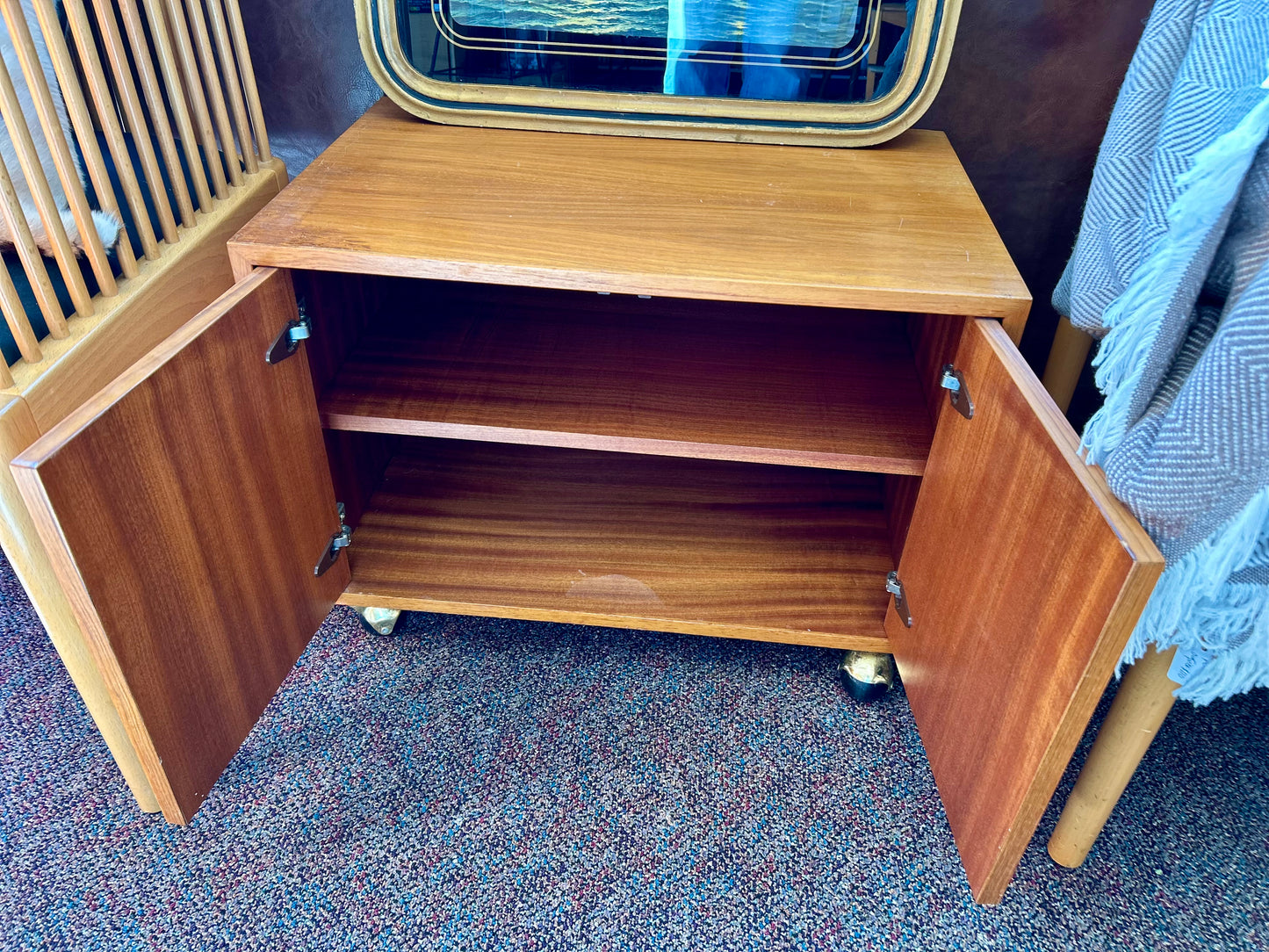 Danish Teakwood Cabinet w/Wheels