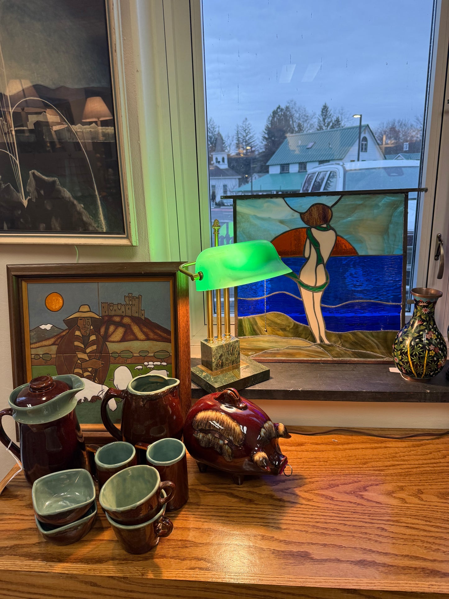 Stained Glass Woman at Sunrise