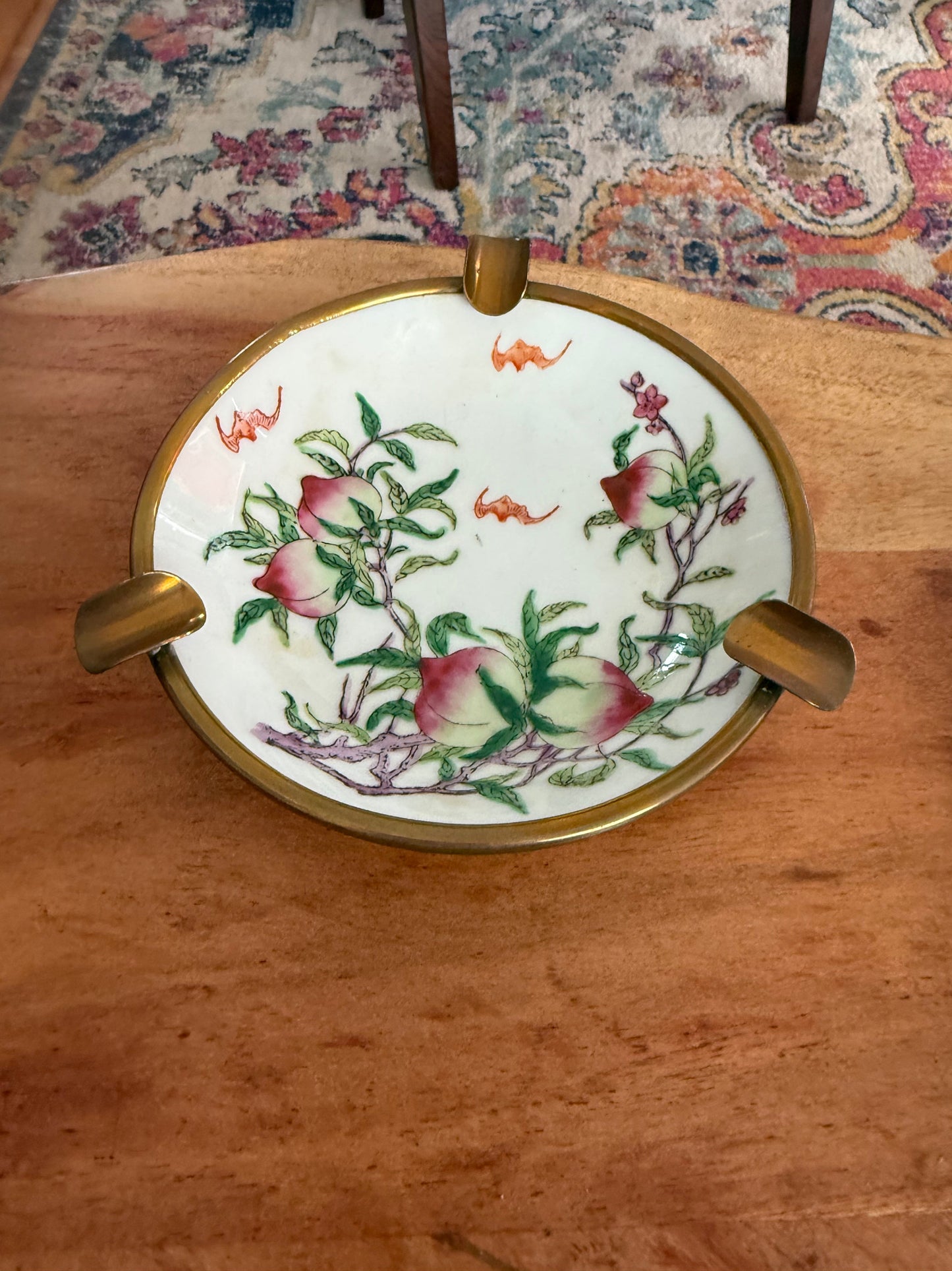 Japanese Brass & Porcelain Ashtray