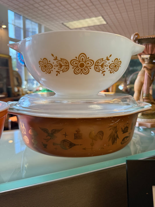 Pyrex Butterfly Gold