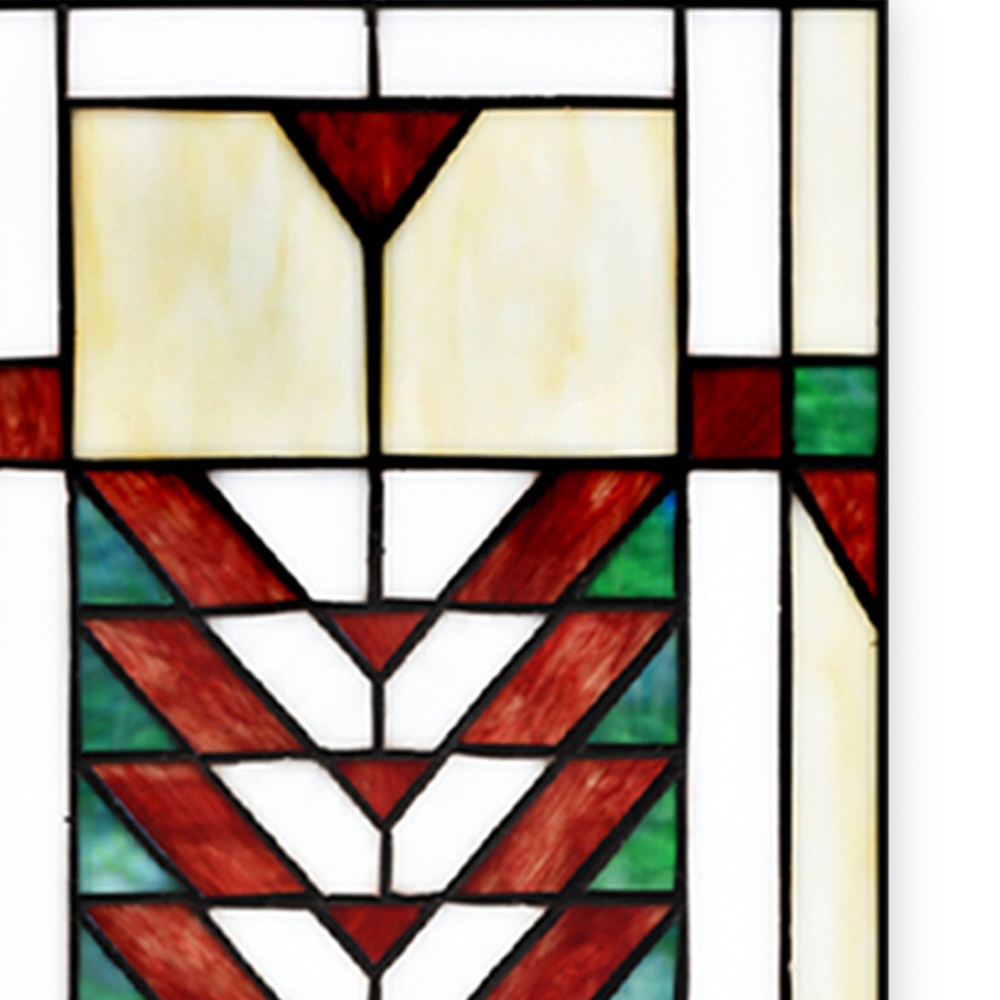 23.4"H Declan Ivory Stained Glass Window Panel