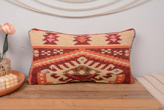 Vintage Kilim Cushion Sham for Sofa 12x24 Aztec Pattern