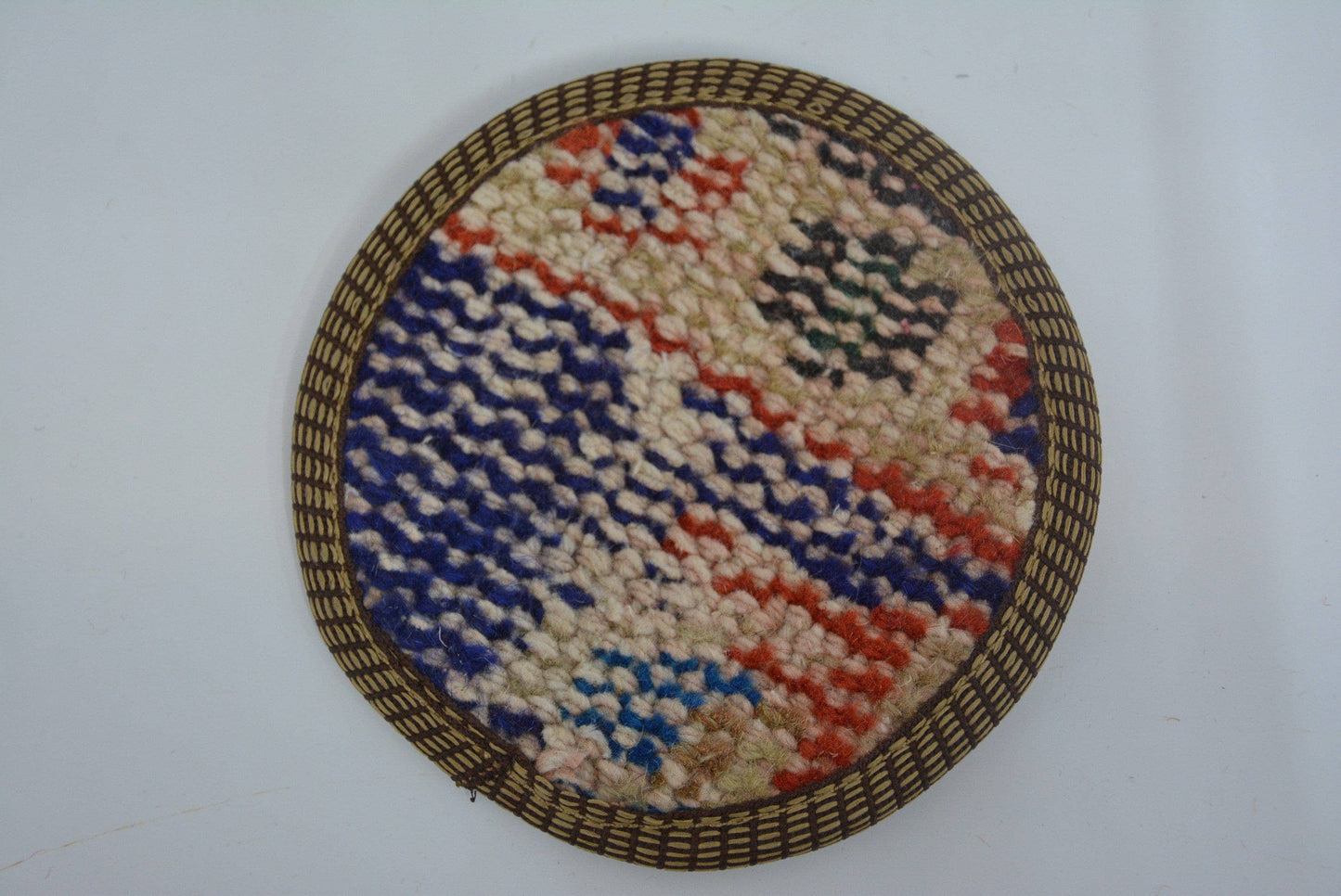 Drink Coaster Glass Pad Round Non Slip Woven Traditional