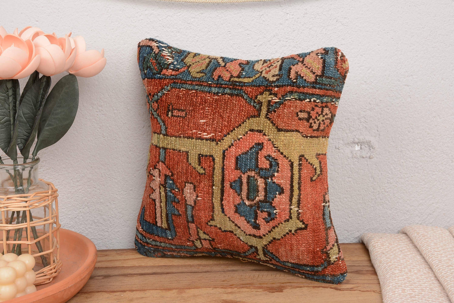 Turkish Kilim Handmade Vintage Designer Cushion 12x12
