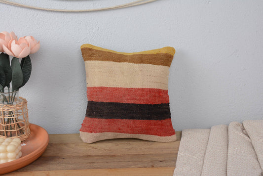 Vintage Kilim Boho Stripe Pillow Sham Cover 12x12