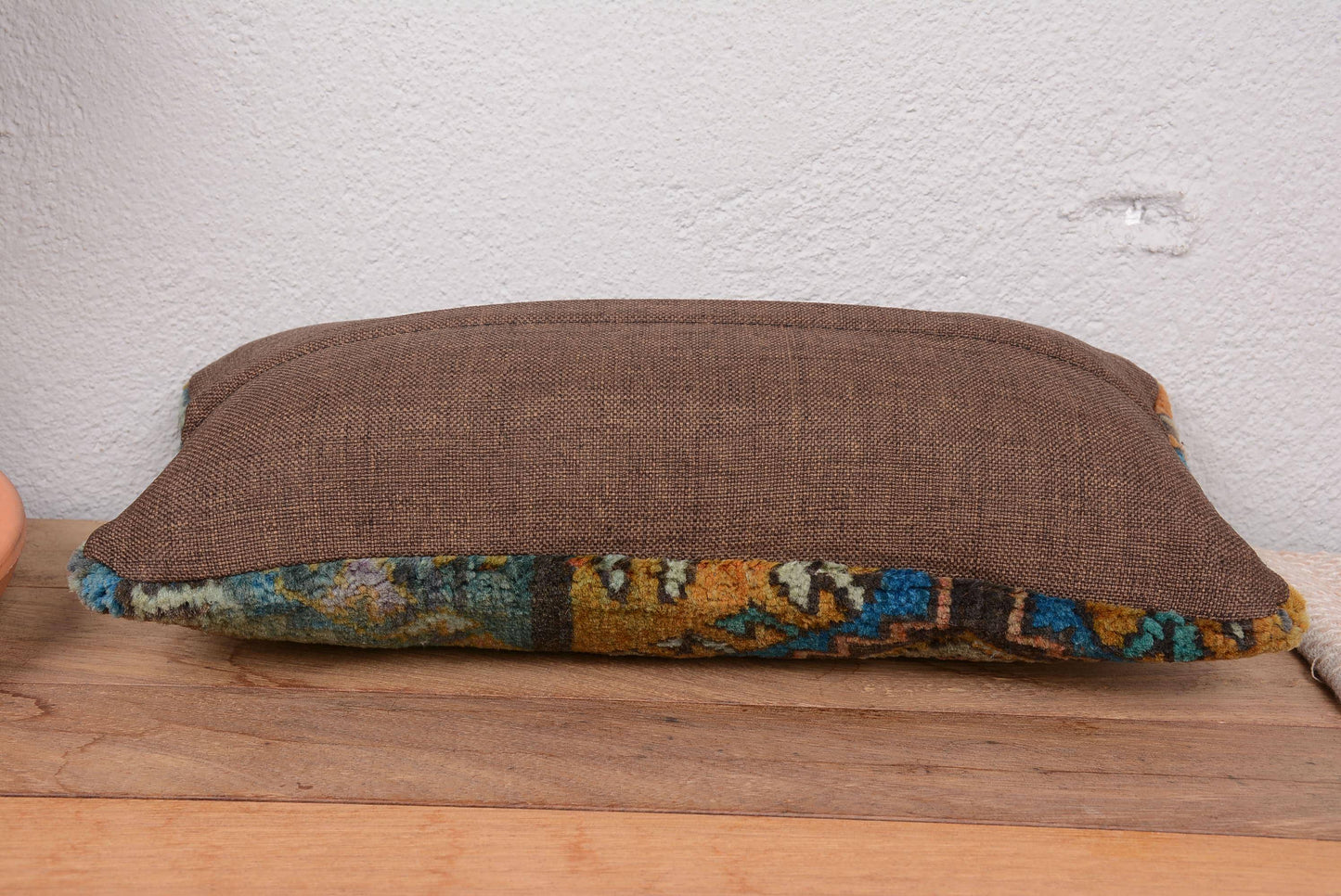 Turkish Kilim Lumbar Pillow Handwoven for Sofa