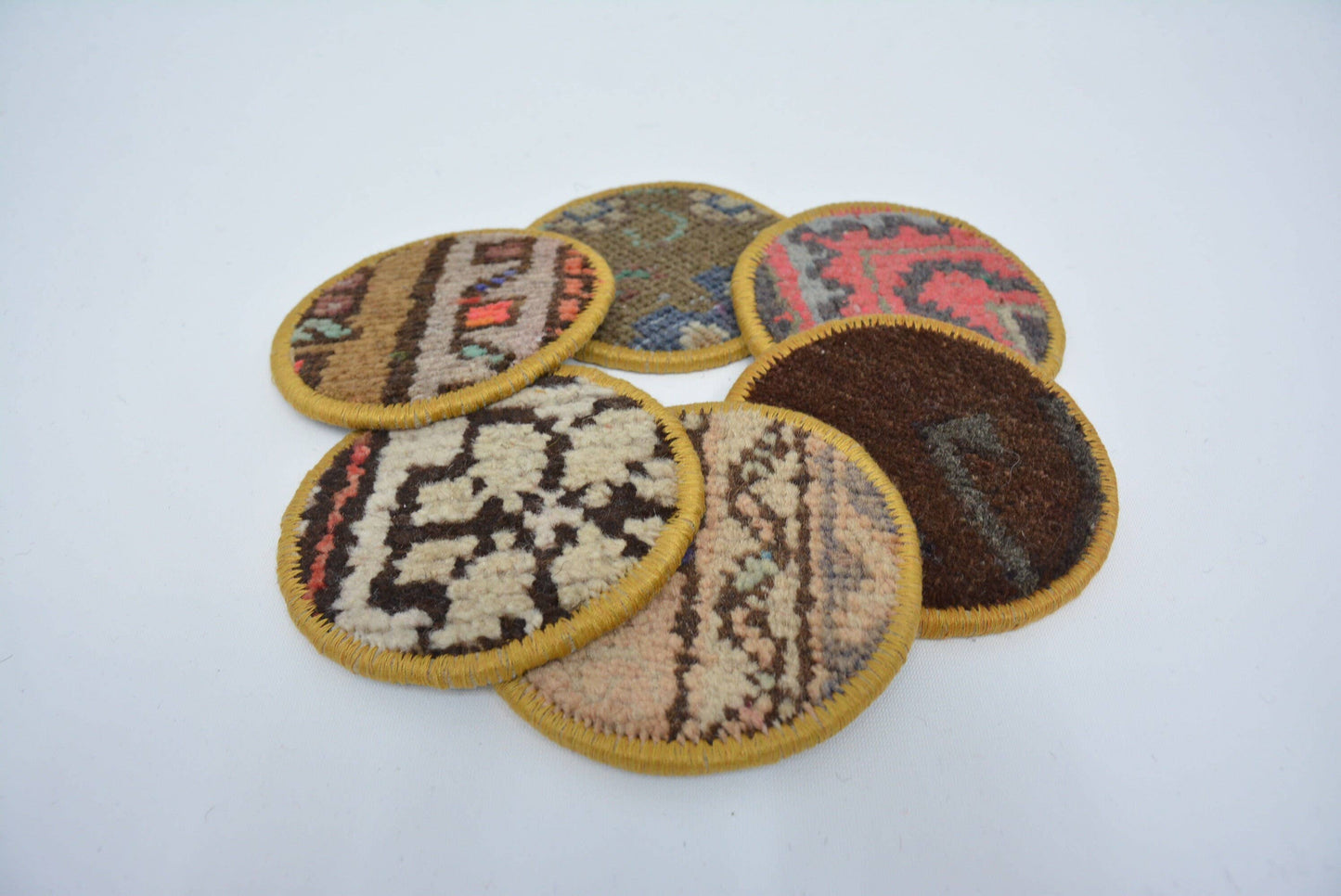 Oriental Tribal Antique Rug Glass Coaster Set