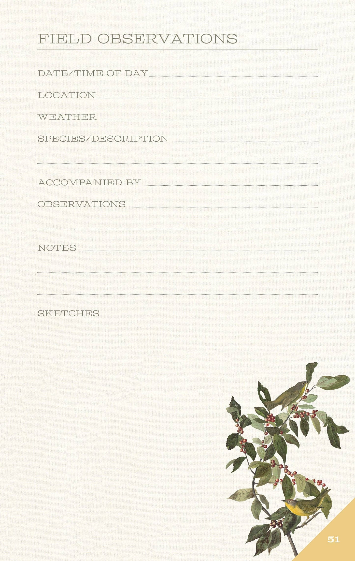 John James Audubon Birder’s Journal