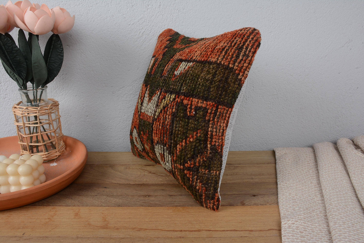 Antique Turkish Kilim Hand Knotted Interior Pillow