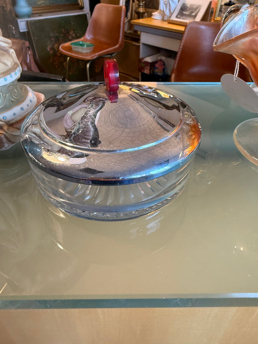 Art Deco Glass Lidded Box
