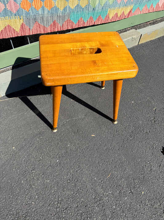 Mid Century Wooden Foot Stool