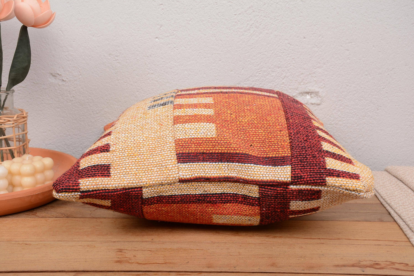 Antique Kilim Cushion Sham for Sofa 16x16 Patterned