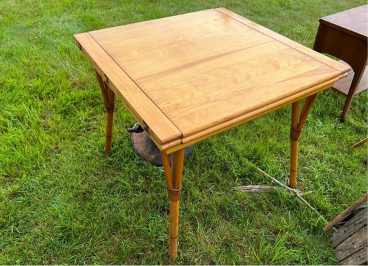Heywood Wakefield Ashcroft Bamboo Table (1940s) H 28" by D32.5 by W 64.5