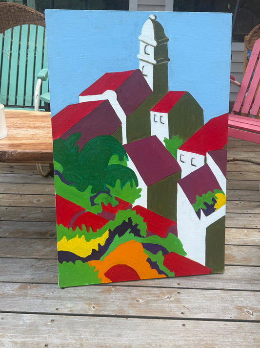 Colorful Village Painting
