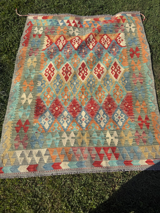 Handwoven Kilim Rug 6'6" by 5'2"