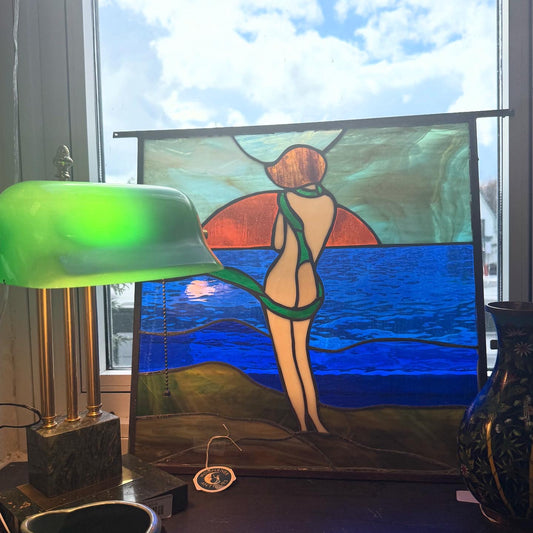 Stained Glass Woman at Sunrise