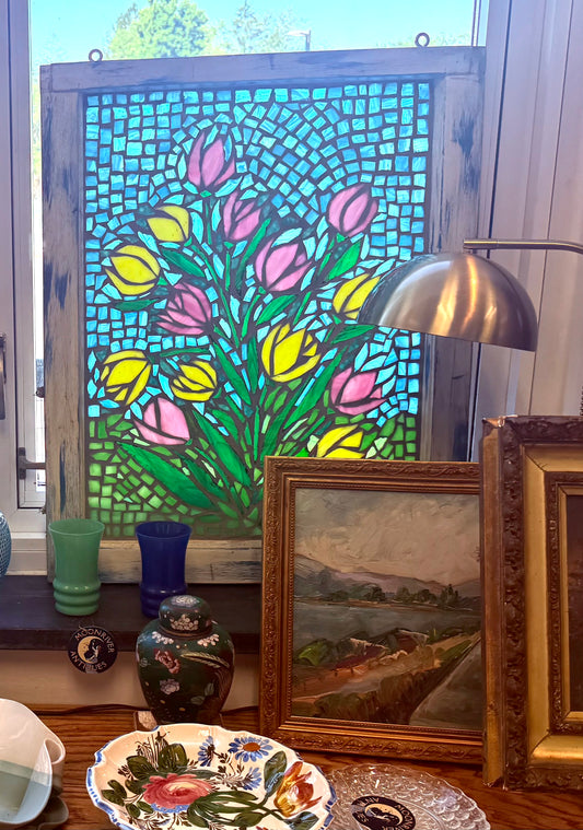 Floral Stained Glass Window