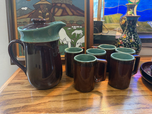 Redwing Pitcher & 6 mugs (set)
