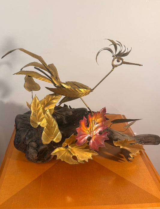 Roadrunner w/ Leaves Sculpture