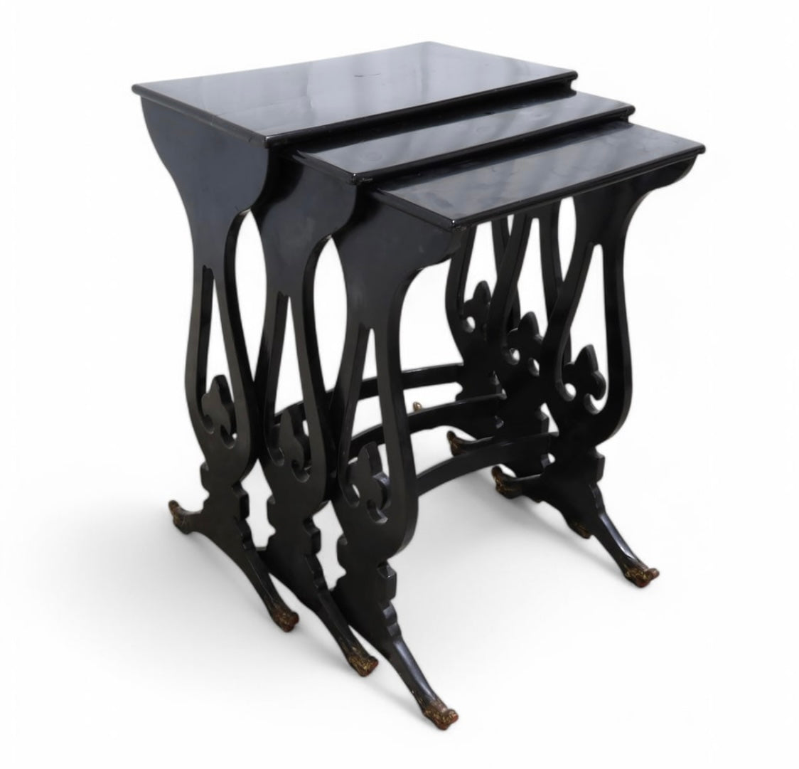 Lacquered Black Nesting Tables (3)
