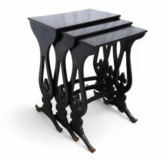 Lacquered Black Nesting Tables (3)