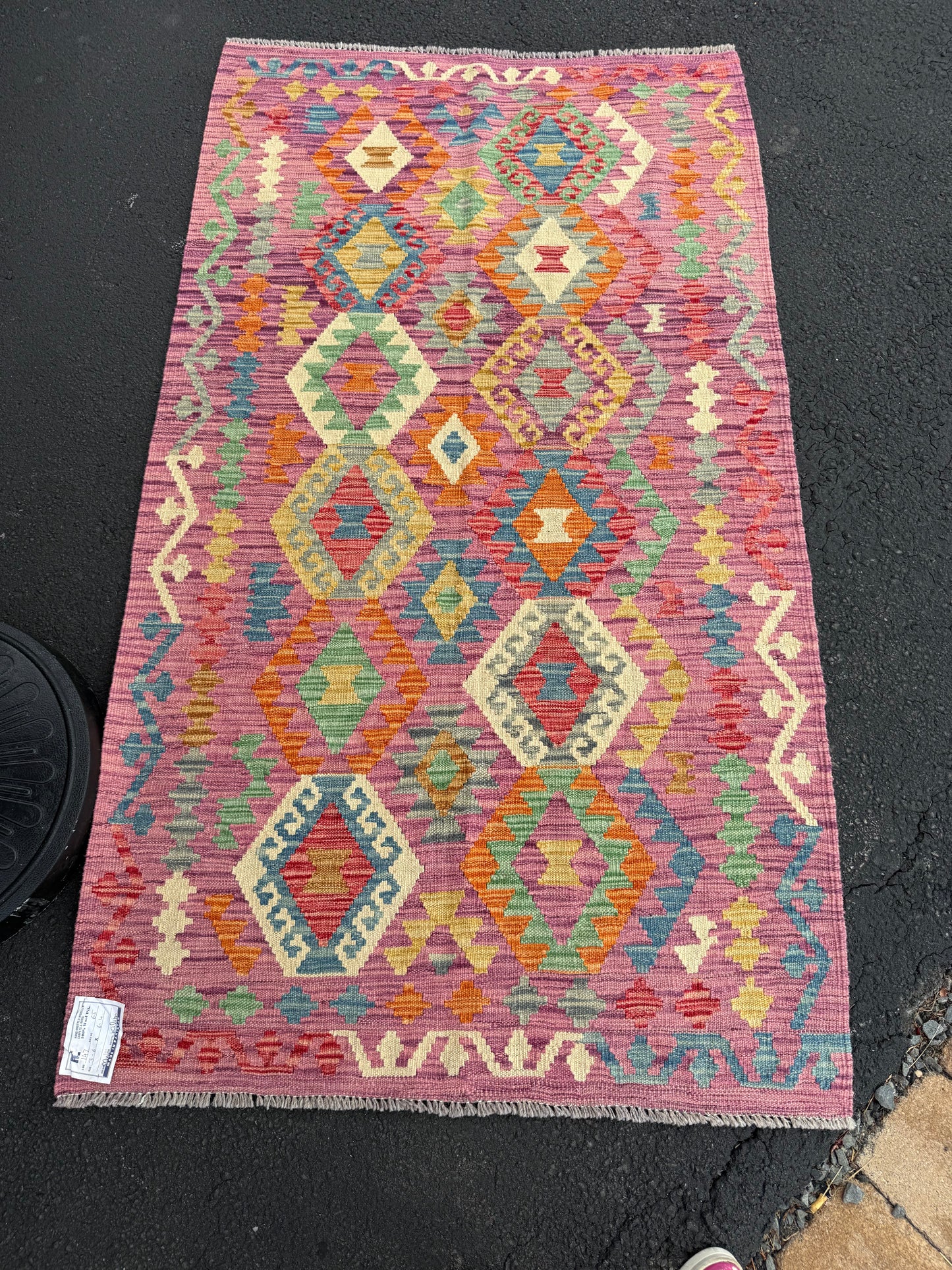 Handwoven Kilim Rug 3'6" by 6'4"
