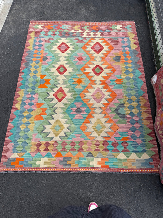 Multi-Color Kilim Rug (7 by 5)