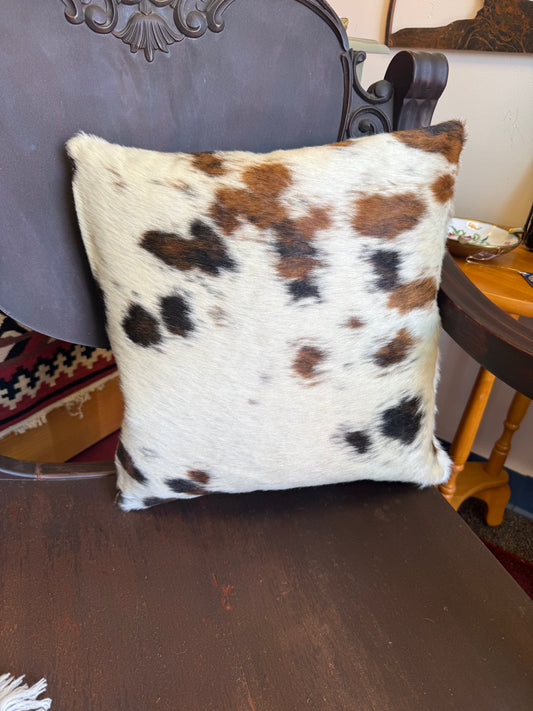 NEW Cowhide Pillow (16” by 16”)