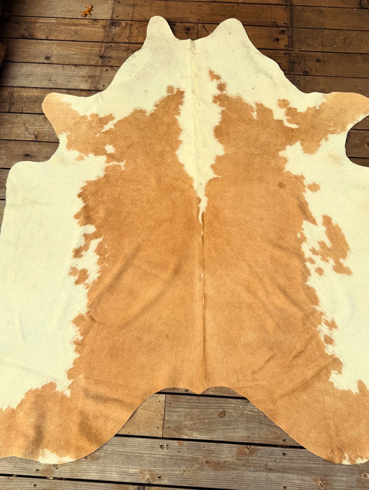NEW Brown & White Cowhide (Approx 5 by 4.75)