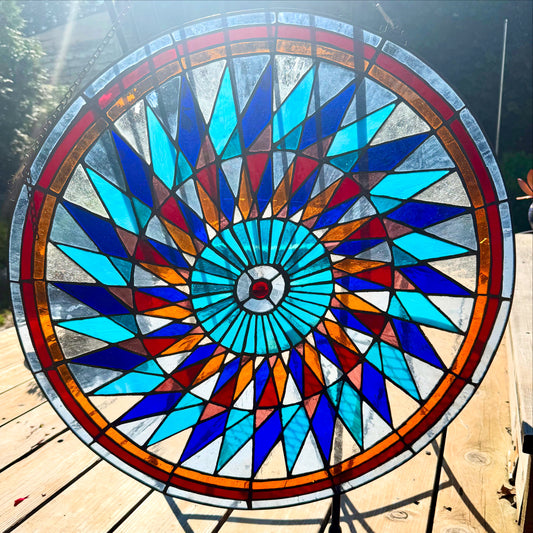 Stained Glass Spiral Starburst