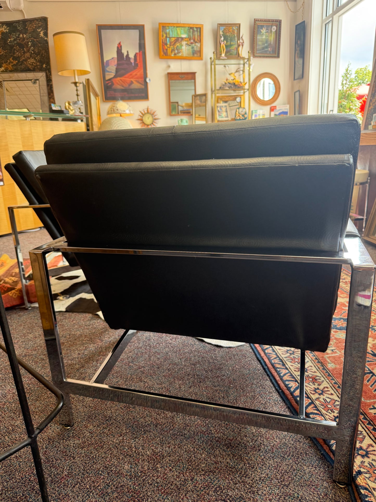 MCM Black & Chrome Lounge Chair