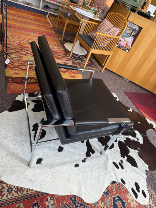 MCM Black & Chrome Lounge Chair