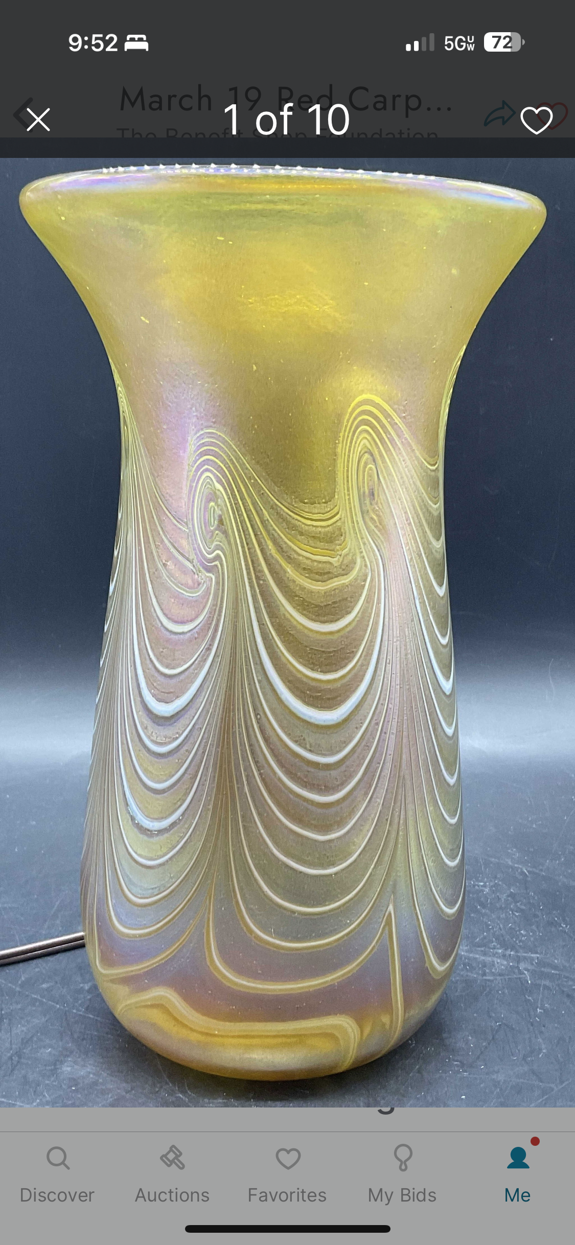 Vintage Pulled Feather Art Glass Table Lamp