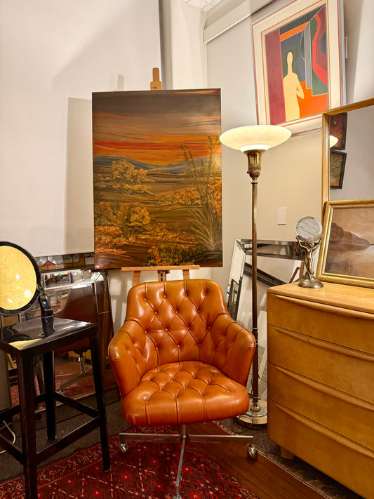 Orange Leather Armchair
