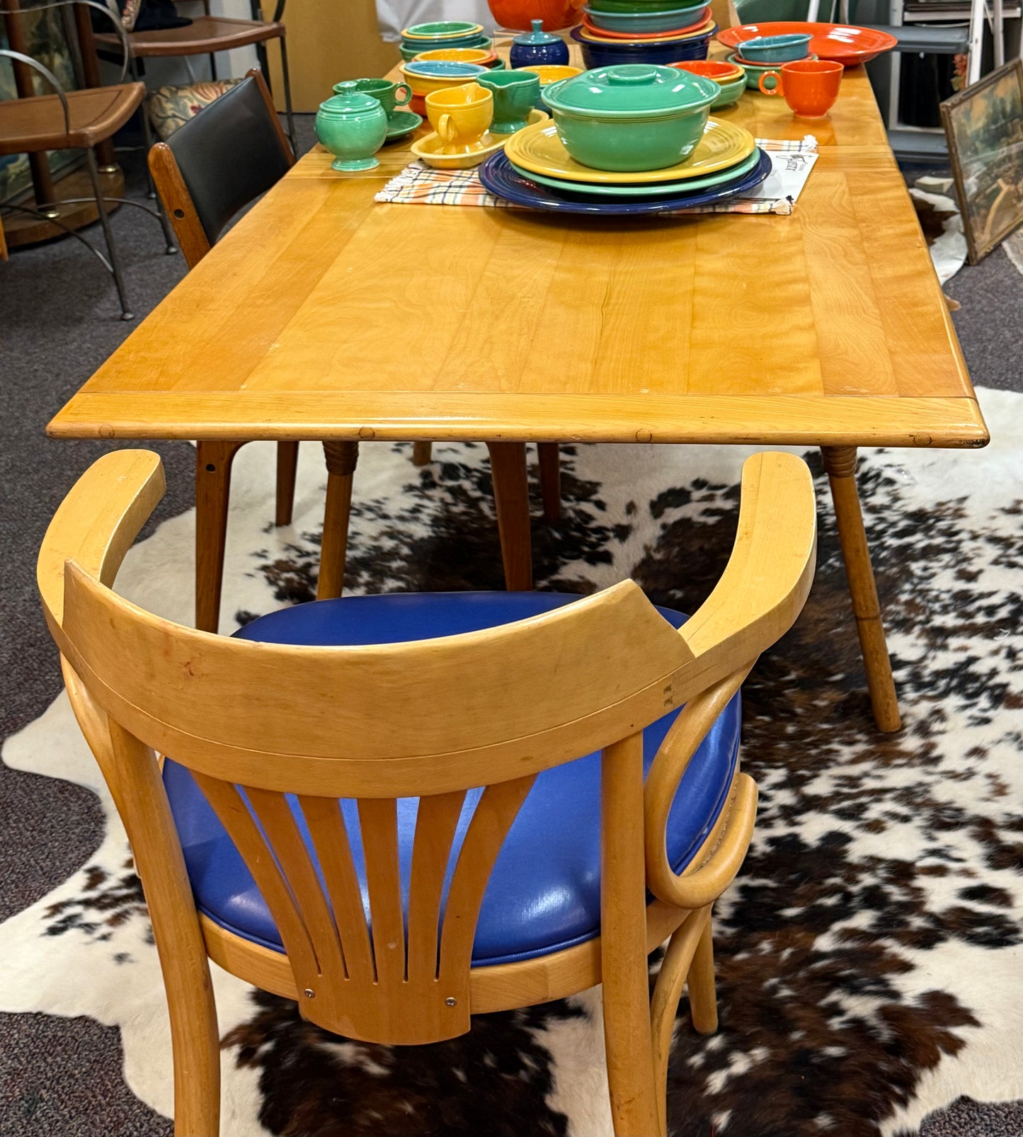 Heywood Wakefield Ashcroft Bamboo Table (1940s) H 28" by D32.5 by W 64.5
