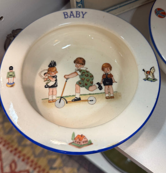 Art Deco Czech Ceramic Baby Bowl