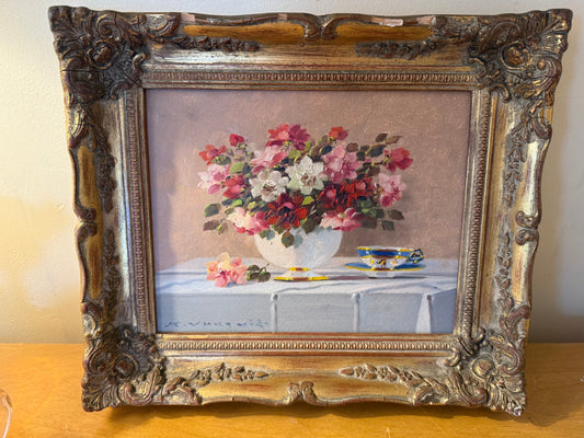 Marko Vukovic (woodstock NY artist) oil painting of flowers in bowl