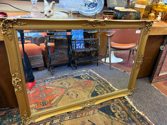 Hollywood Regency Gold Gilt Mirror 47”x33”