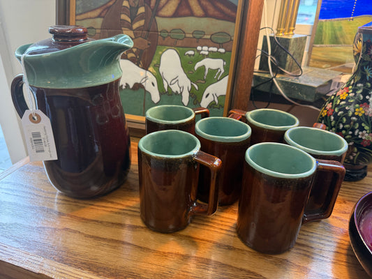 Redwing Pitcher & 6 mugs (set)