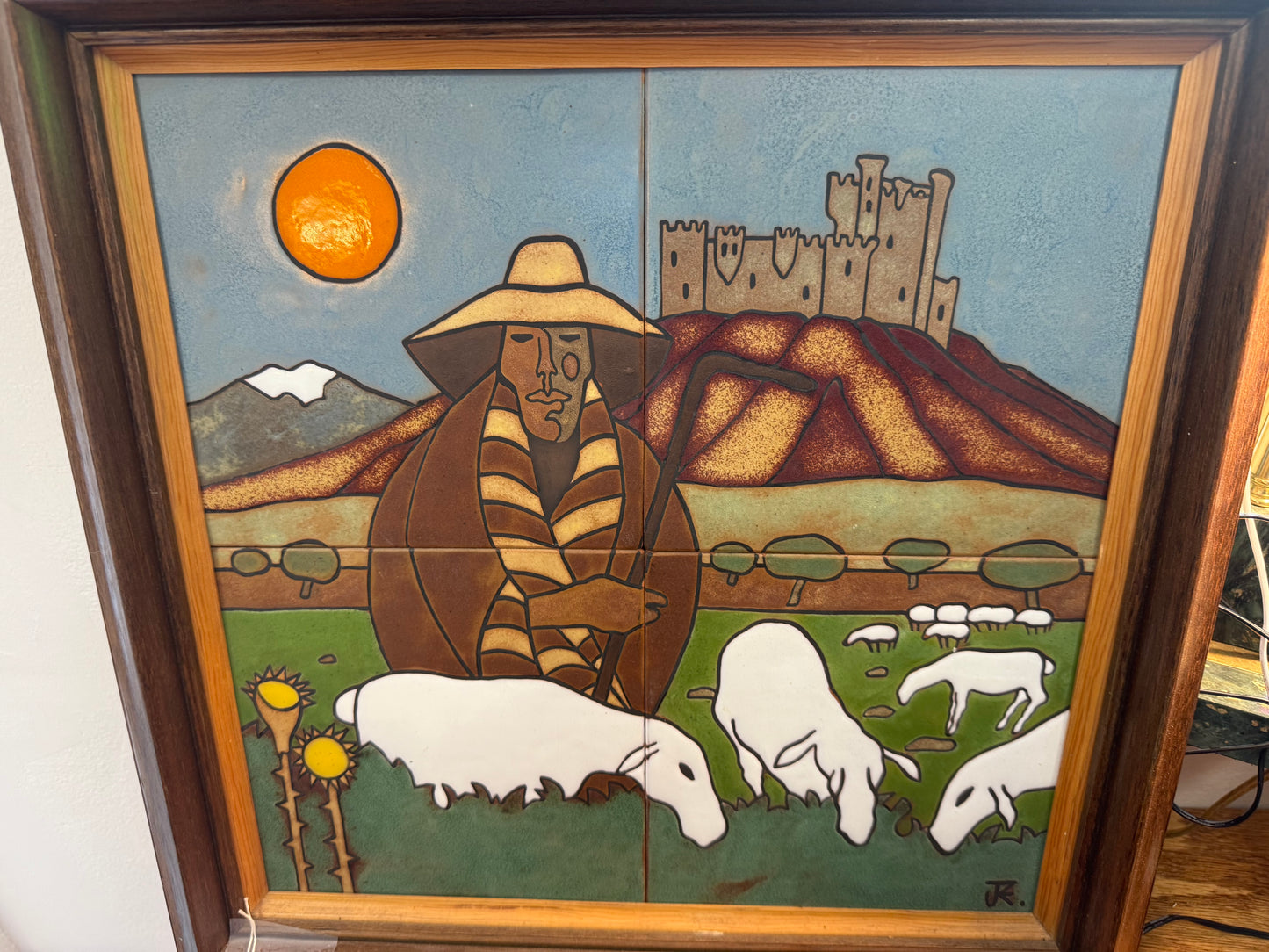 Mid Century Modern Spanish Tiled Framed Art
