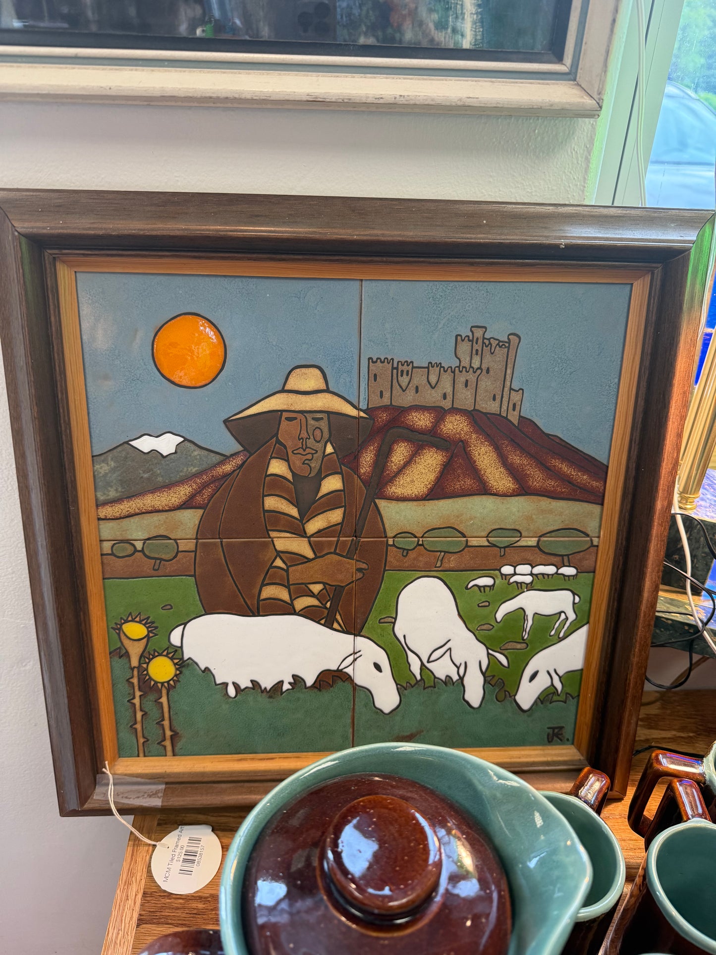 Mid Century Modern Spanish Tiled Framed Art