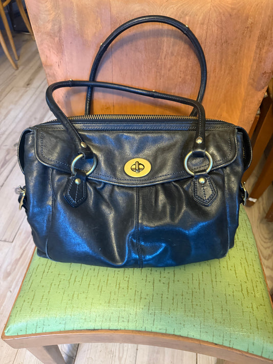 Coach Black Leather Top Handle Briefcase