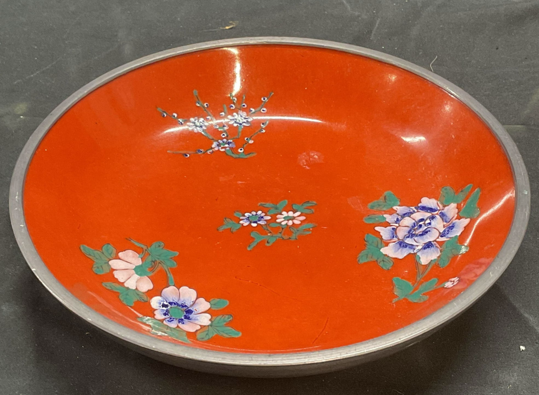 Japanese Porcelain Pewter Dish